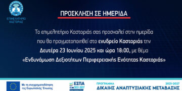 Ενημερωτική ημερίδα με θέμα: “Ενδυνάμωση δεξιοτήτων ΠΕ Καστοριάς”