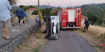 Γρεβενά: Άγιο είχε οδηγός – Το όχημα ανετράπη, βγήκε σώος