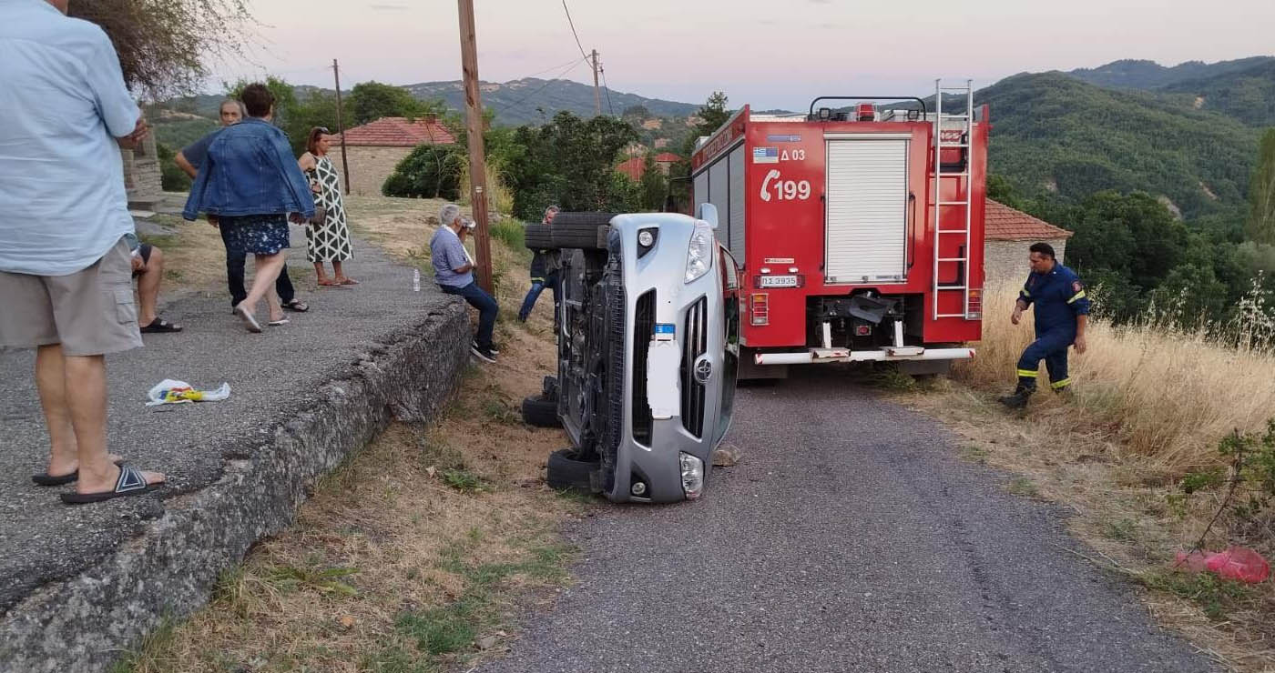 Γρεβενά: Άγιο είχε οδηγός – Το όχημα ανετράπη, βγήκε σώος