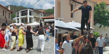 Ζωντάνεψε η Βλάστη με άλογα, μουσικές και χορούς – Πατροπαράδοτο γλέντι στη γιορτή του Αγίου Παντελεήμονα