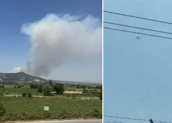 Μεγάλη φωτιά στο Βαρικό Φλώρινας:  Επιχειρούν 42 πυροσβέστες, 2 αεροσκάφη και 2 ελικόπτερα (Βίντεο)