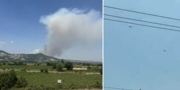 Μεγάλη φωτιά στο Βαρικό Φλώρινας:  Επιχειρούν 42 πυροσβέστες, 2 αεροσκάφη και 2 ελικόπτερα (Βίντεο)