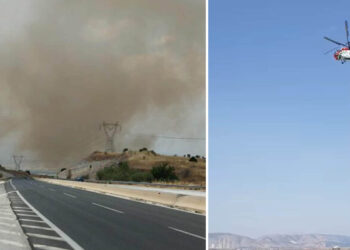 Συνεχίζεται η μάχη με τις φλόγες στην Ποντοκώμη – Επιχειρούν εναέρια μέσα και μηχανήματα (Βίντεο)