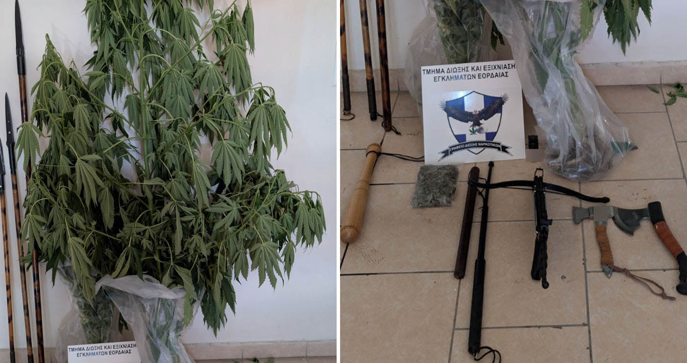 Μίνι “οπλοστάσιο” στην Πτολεμαΐδα – Συνελήφθη 62χρονος με δενδρύλλια κάνναβης, βαλλίστρα, τσεκούρια και λόγχες