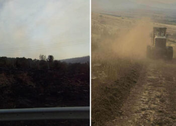 Φωτιά στο δρόμο Πτολεμαΐδας-Κοζάνης: Προετοιμάζονται στην Ασβεστόπετρα με αντιπυρικές ζώνες