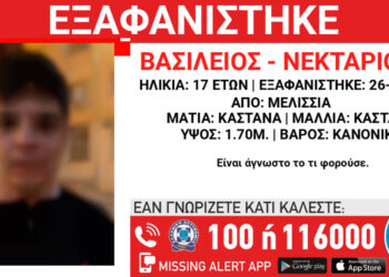 “Χτύπησε” το Amber Alert για τον 17χρονο Βασίλη-Νεκτάριο που χάθηκε στα Μελίσσια
