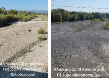 “Στέρεψε” ο Αλιάκμονας στη γέφυρα Μεσοποταμίας – Χιλιόδεντρου (Βίντεο)