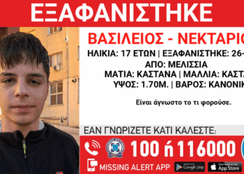 “Χτύπησε” το Amber Alert για τον 17χρονο Βασίλη-Νεκτάριο που χάθηκε στα Μελίσσια