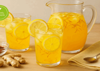 Χειροποίητη λεμονάδα με Κρόκο Κοζάνης και τζίντζερ