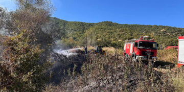 Με επιτυχία η κατάσβεση της πυρκαγιάς στις Άνω Κλεινές Φλώρινας από την Πολιτική Προστασία