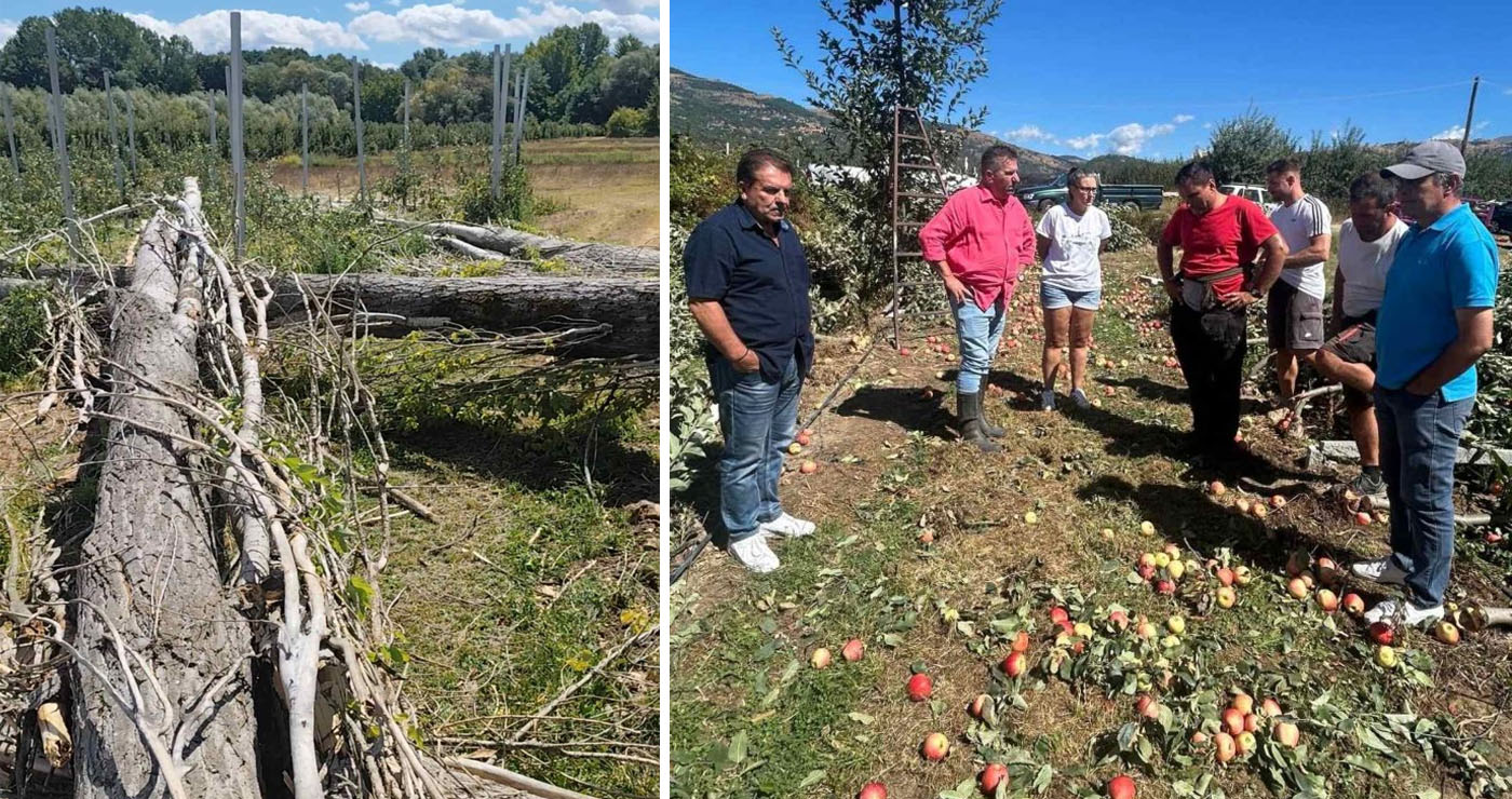 Αυτοψία στις κατεστραμμένες καλλιέργειες της Καστοριάς από Σαββόπουλο και Χαρούμενο μαζί με κλιμάκιο του ΕΛΓΑ