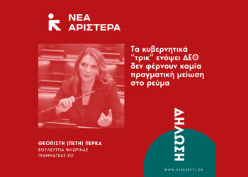 Πέτη Πέρκα: «Τα κυβερνητικά “τρικ” ενόψει ΔΕΘ δεν φέρνουν καμία πραγματική μείωση στο ρεύμα»