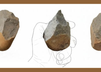 Σπάνιο φονικό όπλο προϊστορικού ανθρώπου βρέθηκε κατά τις εργασίες κατασκευής του Αυτοκινητόδρομου Ε65 (Φωτογραφίες)