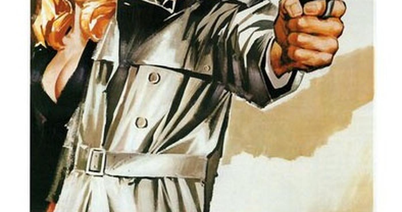 Ο Αλέν Ντελόν με πιστόλι στο χέρι και μια ξανθιά γυναίκα πίσω του, στην αφίσα της ταινίας «Δολοφόνος με Αγγελικό Πρόσωπο».