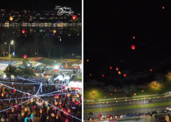 Μια εντυπωσιακή βραδιά με τα φαναράκια των ευχών στη “Μαγική Λιμνοπολιτεία” (Βίντεο από το Studio Trasias)