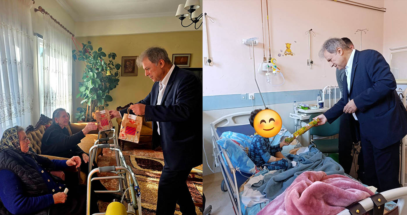 Επίσκεψη Αμανατίδη στο Μαμάτσειο και στο Τιάλειο Γηροκομείο Κοζάνης ενόψει Χριστουγέννων