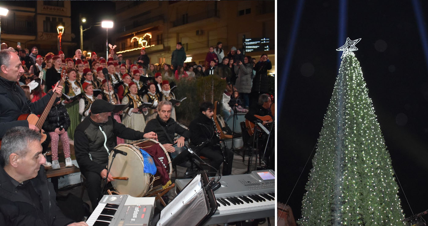 Λαμπερή αρχή στην Καστοριά: Φωταγωγήθηκε το Χριστουγεννιάτικο Δέντρο στην Πλατεία Ομονοίας