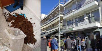 Πτολεμαΐδα: Αγρότες πέταξαν κοπριά έξω από το γραφείο του Στάθη Κωνσταντινίδη