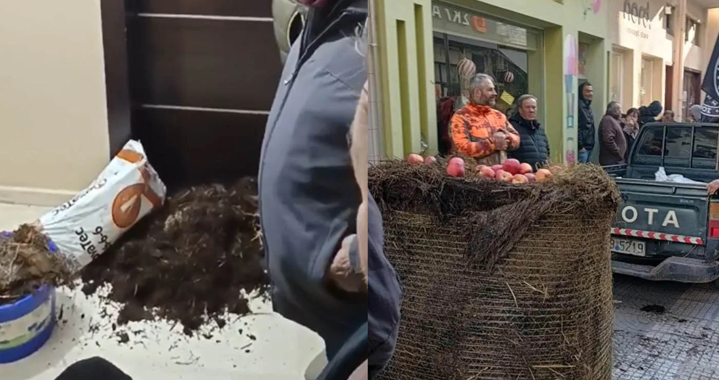 Φλώρινα: Αγρότες πέταξαν άχυρο και κοπριά έξω από το γραφείο του Βουλευτή της ΝΔ, Σταυρού Παπασωτηρίου