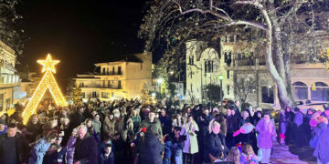 Τα Σέρβια άναψαν το χριστουγεννιάτικο δέντρο τους