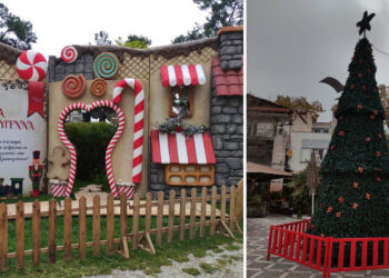 Εβαλε τα γιορτινά της η Πτολεμαΐδα: Έτοιμο το θεματικό πάρκο και το δέντρο στην κεντρική πλατεία