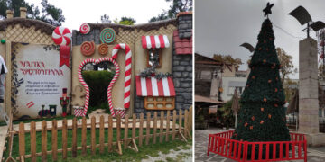 Εβαλε τα γιορτινά της η Πτολεμαΐδα: Έτοιμο το θεματικό πάρκο και το δέντρο στην κεντρική πλατεία
