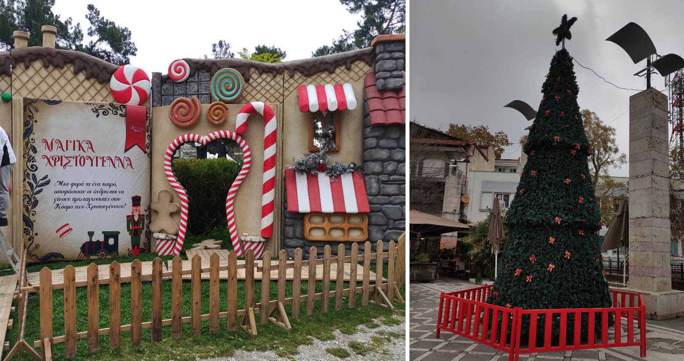 Εβαλε τα γιορτινά της η Πτολεμαΐδα: Έτοιμο το θεματικό πάρκο και το δέντρο στην κεντρική πλατεία