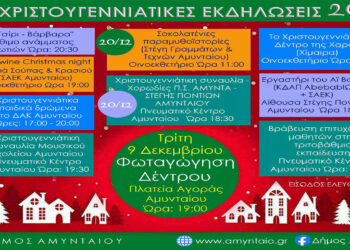 Το πρόγραμμα Χριστουγεννιάτικων εκδηλώσεων στο Δήμο Αμυνταίου