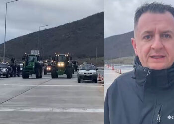 Το κομβόι της Κοζάνης φτάνει στα διόδια και ενώνει τις δυνάμεις του με τους αγρότες (Βίντεο)