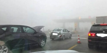 Ομίχλη και δυο νέα τροχαία ατυχήματα στα διόδια Πολυμύλου