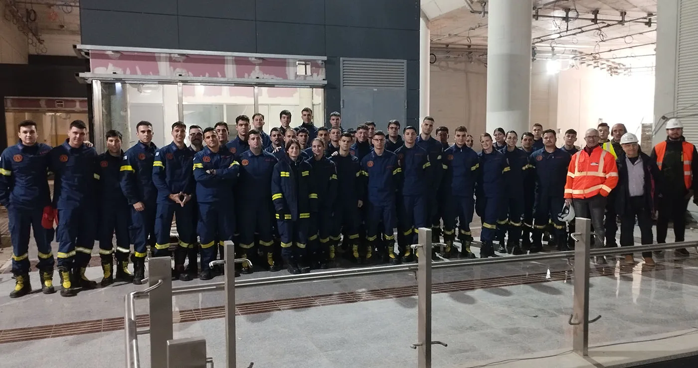 Εκπαίδευση στο Μετρό Θεσσαλονίκης για 100 δόκιμους πυροσβέστες της Σχολής Πυροσβεστών Πτολεμαΐδας