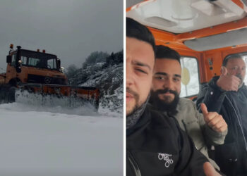 Μεγάλος όγκος χιονιού στη Βλάστη – Ξεκίνησε ο εκχιονισμός (Βίντεο)