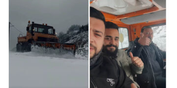 Μεγάλος όγκος χιονιού στη Βλάστη – Ξεκίνησε ο εκχιονισμός (Βίντεο)