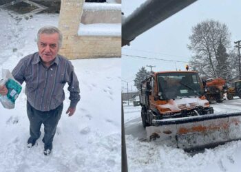 Χρ. Ελευθερίου (Σέρβια): “Τα φάρμακα φτάνουν στους κατοίκους και με εκχιονιστικά” – ΦΩΤΟ από τα κατάλευκα Καμβούνια