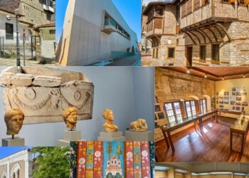 Μια σύνθεση από φωτογραφίες παρουσιάζει αξιοθέατα της Κοζάνης, όπως το Αρχοντικό Βούρκα, την Αρχαιολογική Συλλογή και τον Ιερό Μητροπολιτικό Ναό του Αγίου Νικολάου, καθώς και εσωτερικά από το Μουσείο Σύγχρονης Τοπικής Ιστορίας και το Ιστορικό Λαογραφικό Μουσείο, κατά τη διάρκεια της δωρεάν ξενάγησης.