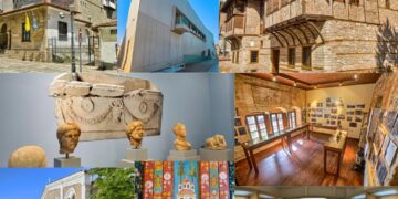 Μια σύνθεση από φωτογραφίες παρουσιάζει αξιοθέατα της Κοζάνης, όπως το Αρχοντικό Βούρκα, την Αρχαιολογική Συλλογή και τον Ιερό Μητροπολιτικό Ναό του Αγίου Νικολάου, καθώς και εσωτερικά από το Μουσείο Σύγχρονης Τοπικής Ιστορίας και το Ιστορικό Λαογραφικό Μουσείο, κατά τη διάρκεια της δωρεάν ξενάγησης.