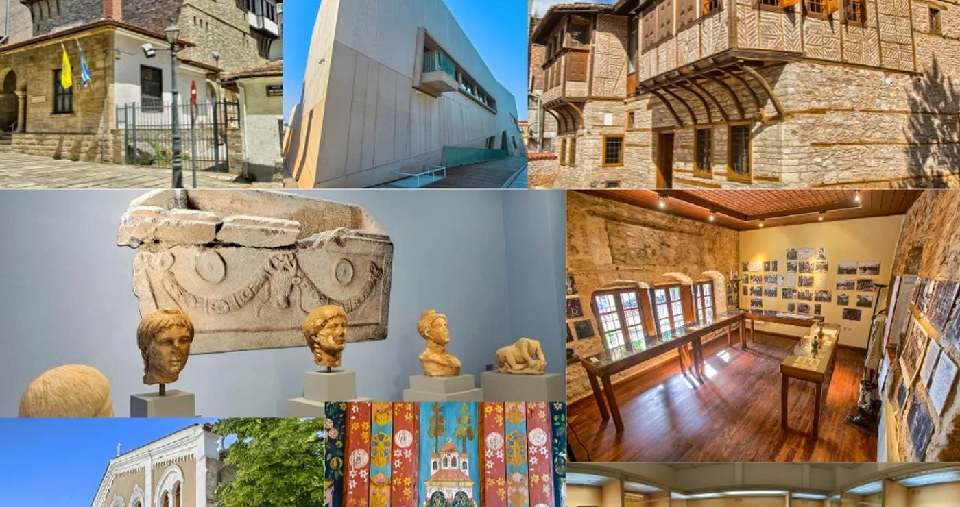 Μια σύνθεση από φωτογραφίες παρουσιάζει αξιοθέατα της Κοζάνης, όπως το Αρχοντικό Βούρκα, την Αρχαιολογική Συλλογή και τον Ιερό Μητροπολιτικό Ναό του Αγίου Νικολάου, καθώς και εσωτερικά από το Μουσείο Σύγχρονης Τοπικής Ιστορίας και το Ιστορικό Λαογραφικό Μουσείο, κατά τη διάρκεια της δωρεάν ξενάγησης.