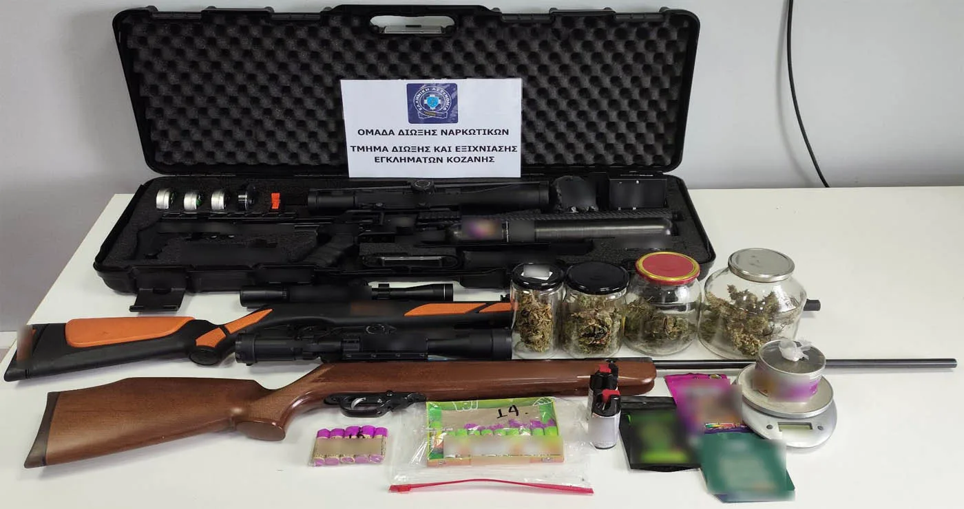 Κοζάνη: Κάνναβη, κοκαΐνη, σκόνη και τουφέκια βρέθηκαν σε σπίτι 51χρονου