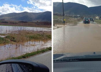 Πτολεμαΐδα: Πλημμύρισε ο δρόμος προς Ασβεστόπετρας λόγω αυξημένης στάθμης στα κανάλια – Με προσοχή η διέλευση