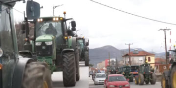 Αγροτικές κινητοποιήσεις: Πραγματοποιήθηκε πορεία με τρακτέρ και συγκέντρωση στο Αμύνταιο