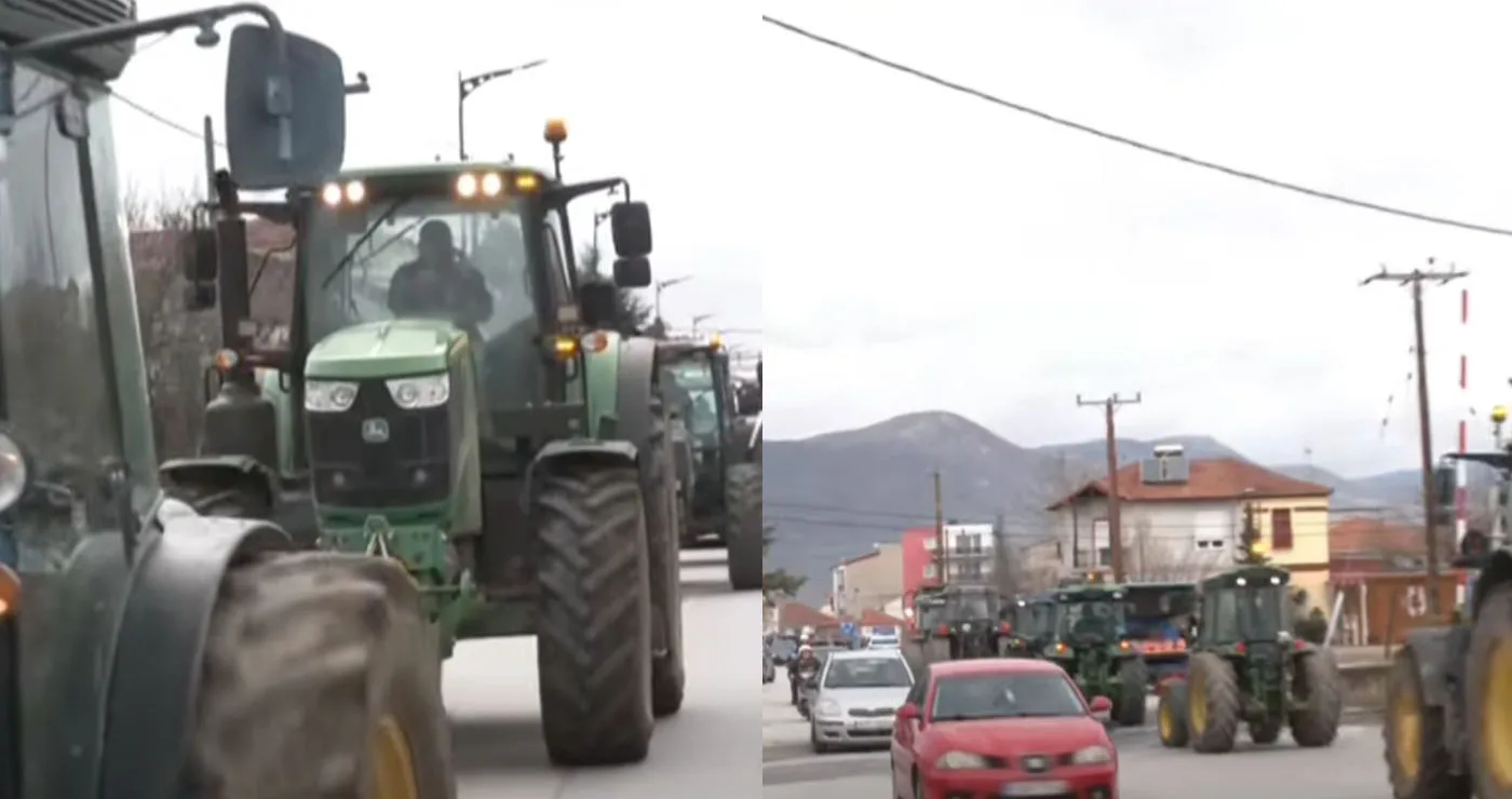Αγροτικές κινητοποιήσεις: Πραγματοποιήθηκε πορεία με τρακτέρ και συγκέντρωση στο Αμύνταιο