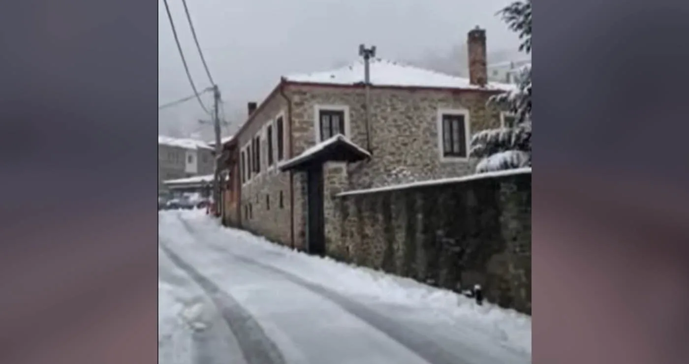 Στα λευκά η Βλάστη Εορδαίας από τις πρωινές ώρες (Βίντεο)