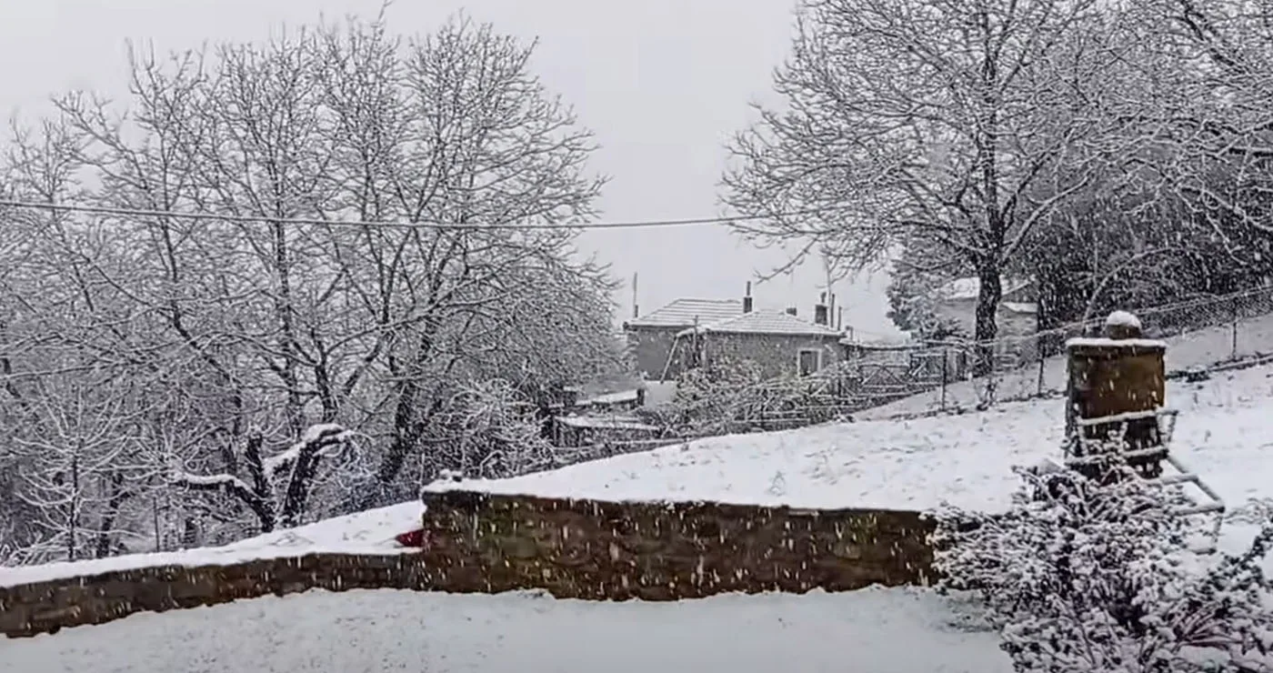 Πρωινό χιόνι στη Μόρφη Βοΐου την Κυριακή (Βίντεο)