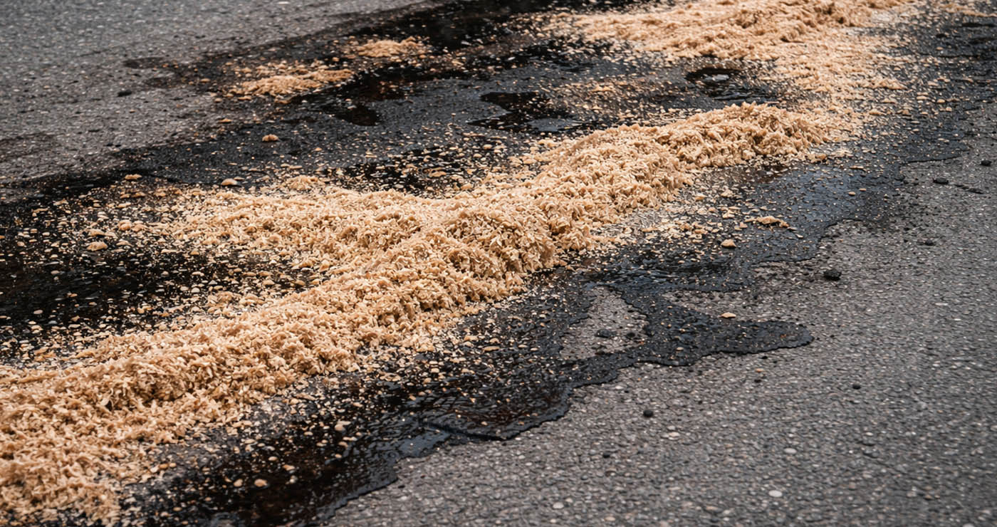 ΠΡΟΣΟΧΗ  στους οδηγούς,  για ύπαρξη λαδιών  στο οδόστρωμα! (της Κούλας Πουλασιχίδου)