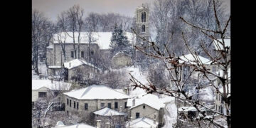 Μαγευτικό το τοπίο στο Νυμφαίο – Χιόνισε και σήμερα (Φωτογραφία)