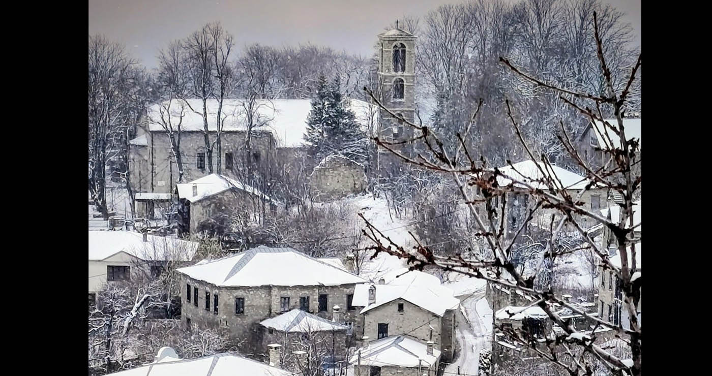Μαγευτικό το τοπίο στο Νυμφαίο – Χιόνισε και σήμερα (Φωτογραφία)