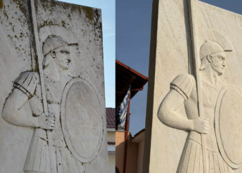 Έλαμψε ξανά το μνημείο στον Περδίκκα πριν την 25η Μαρτίου (Φωτογραφία)