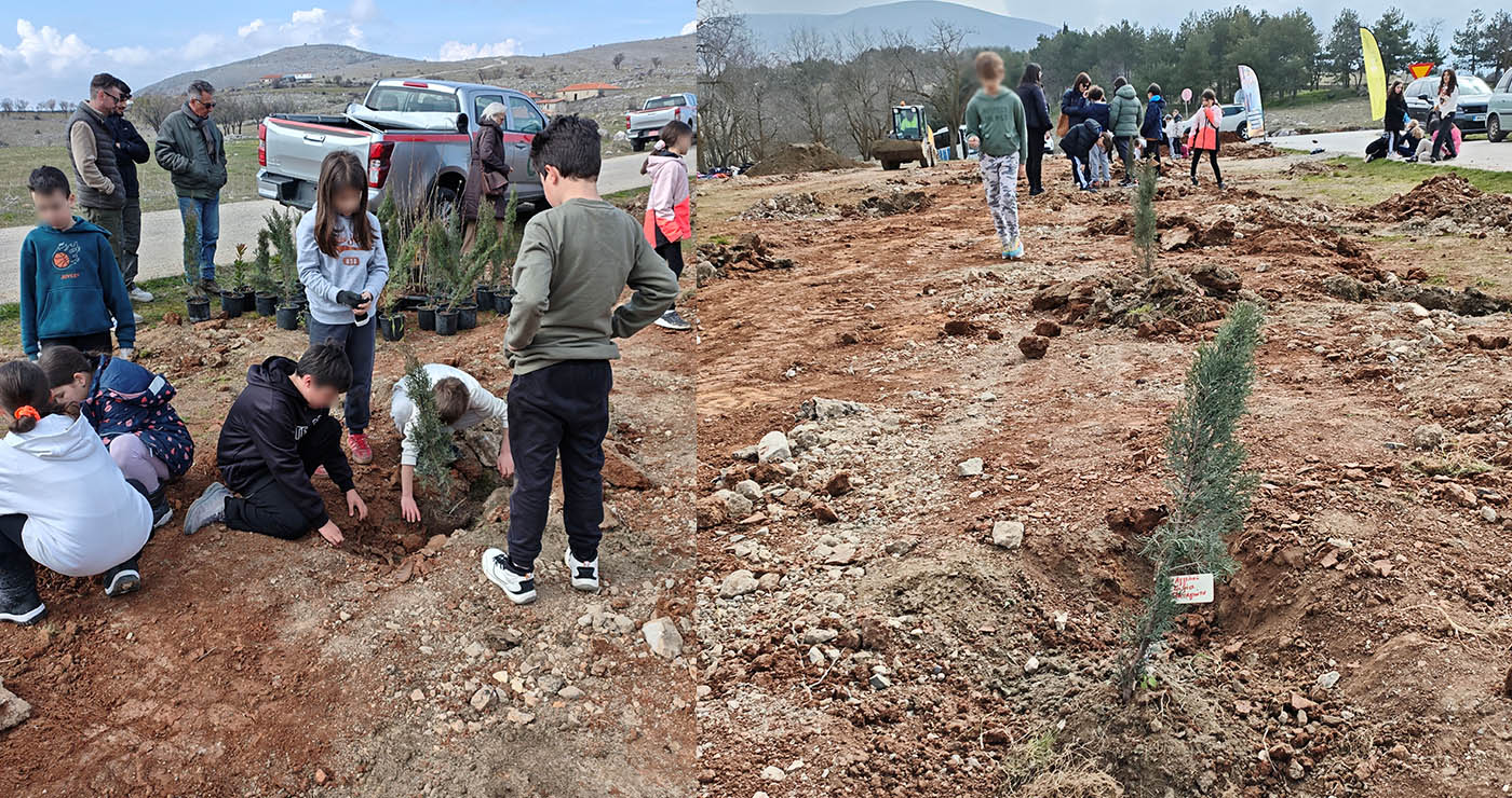 Σιάτιστα: Φύτεψαν «Δάσος Ζωής και Καρποφορίας» σε αποκατεστημένη έκταση