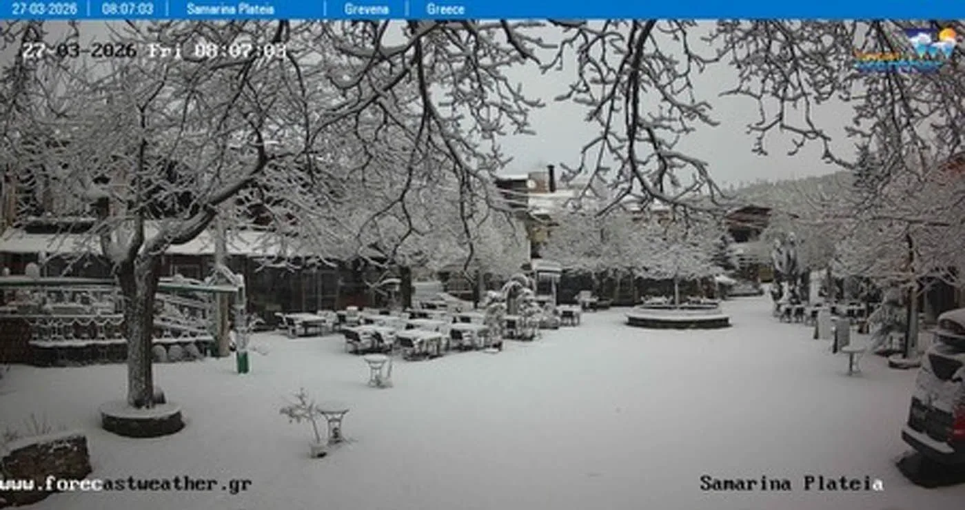 Στα λευκά ντύθηκαν τα ορεινά της Δυτικής Μακεδονίας (Live Εικόνα)