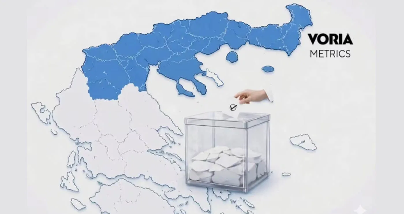 Κυριαρχία ΝΔ και Μητσοτάκη στη Βόρεια Ελλάδα – Υψηλή δημοφιλία για Καρυστιανού, στη δεύτερη θέση αν κάνει κόμμα – Voria Metrics
